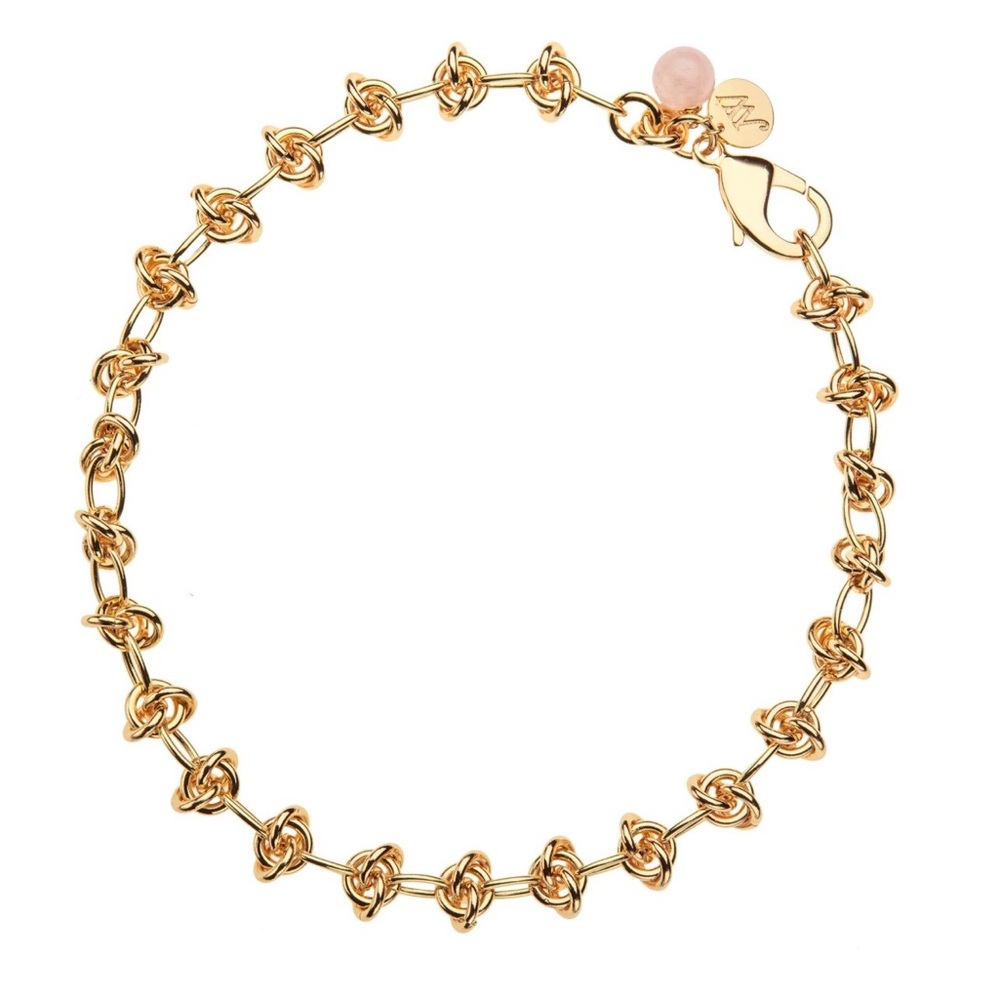 Jane Win In a Knot Chain With Rose Quartz Bead